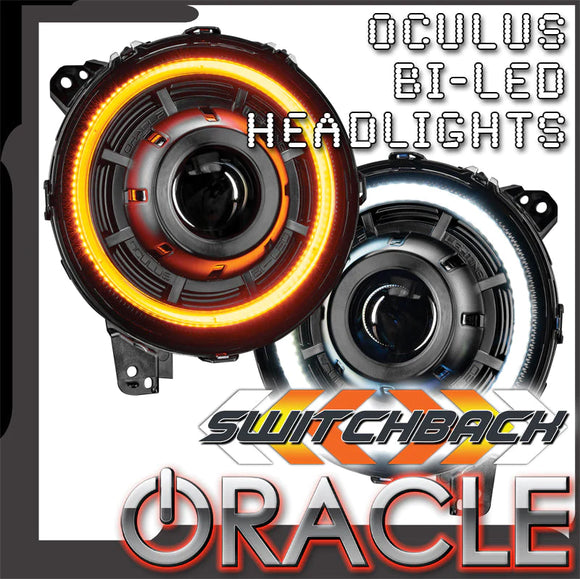 ORACLE LIGHTING OCULUS™ SWITCHBACK BI-LED PROJECTOR HEADLIGHTS FOR JEEP WRANGLER JL/ GLADIATOR JT