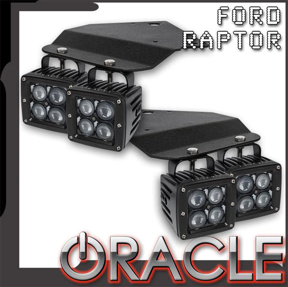 ORACLE 2010-2014 FORD RAPTOR FOG LIGHT REPLACEMENT BRACKETS + LIGHTS COMBO