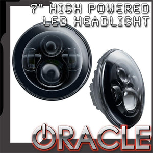 ORACLE 7" HIGH POWERED LED HEADLIGHTS (PAIR) - BLACK BEZEL