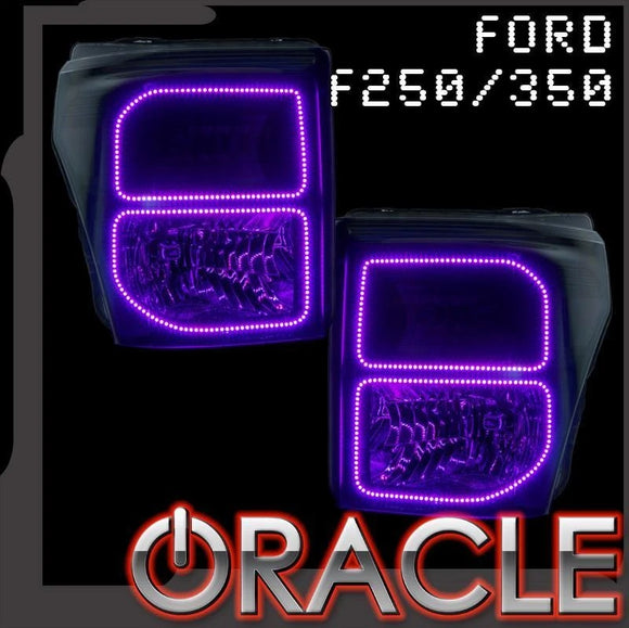 2011-2016 FORD F250/350 SUPERDUTY ORACLE COLORSHIFT HALO KIT (SQUARE RING DESIGN)