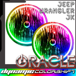 2007-2016 Jeep Wrangler Pre-Assembled Headlights - Dynamic ColorSHIFT